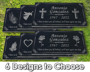 Custom Memorials Custom Memorial Stone Rose Prayer Hands Christ Angel Jesus Personalized Garden Heart Angels God Indoor Outdoor Yard Grave Engraved Granite