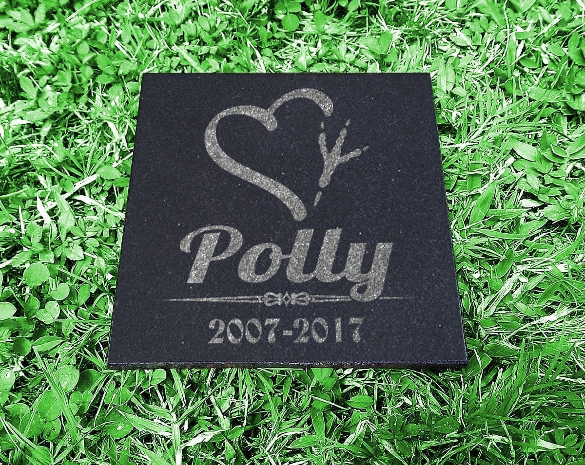 Custom Memorials Bird Print with Heart | Grave Marker
