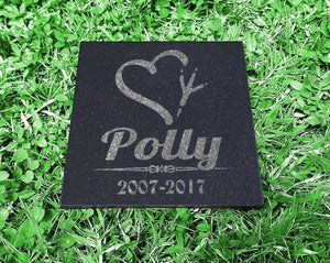 Custom Memorials Bird Print with Heart | Grave Marker