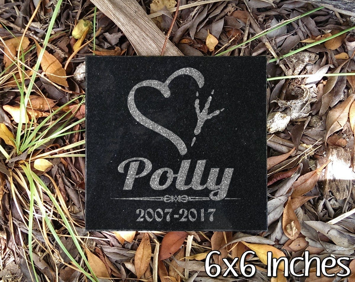 Custom Memorials Bird Print with Heart | Grave Marker