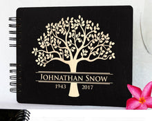 Custom Memorials Black 8.5x7 / 80 Pages IVORY Blank Tree of Life | Funeral Guest Book