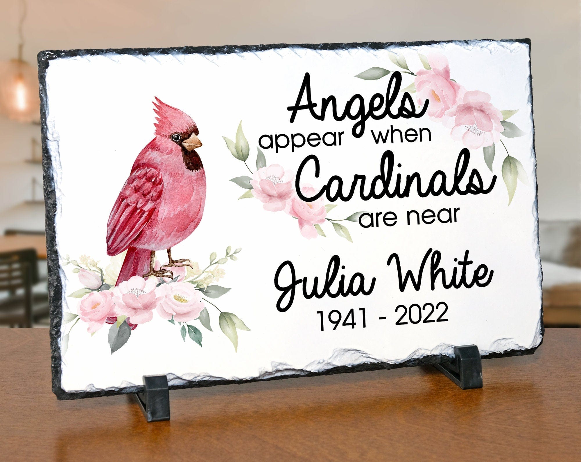 Custom Memorials Cardinal Personalized Memorial Picture Granite Stone Custom Garden Relative Mother Grandmother Plaque Grave Marker Family Monument
