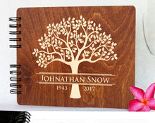 Custom Memorials Carmel Oak 8.5x7 / 80 Pages IVORY Blank Tree of Life | Funeral Guest Book