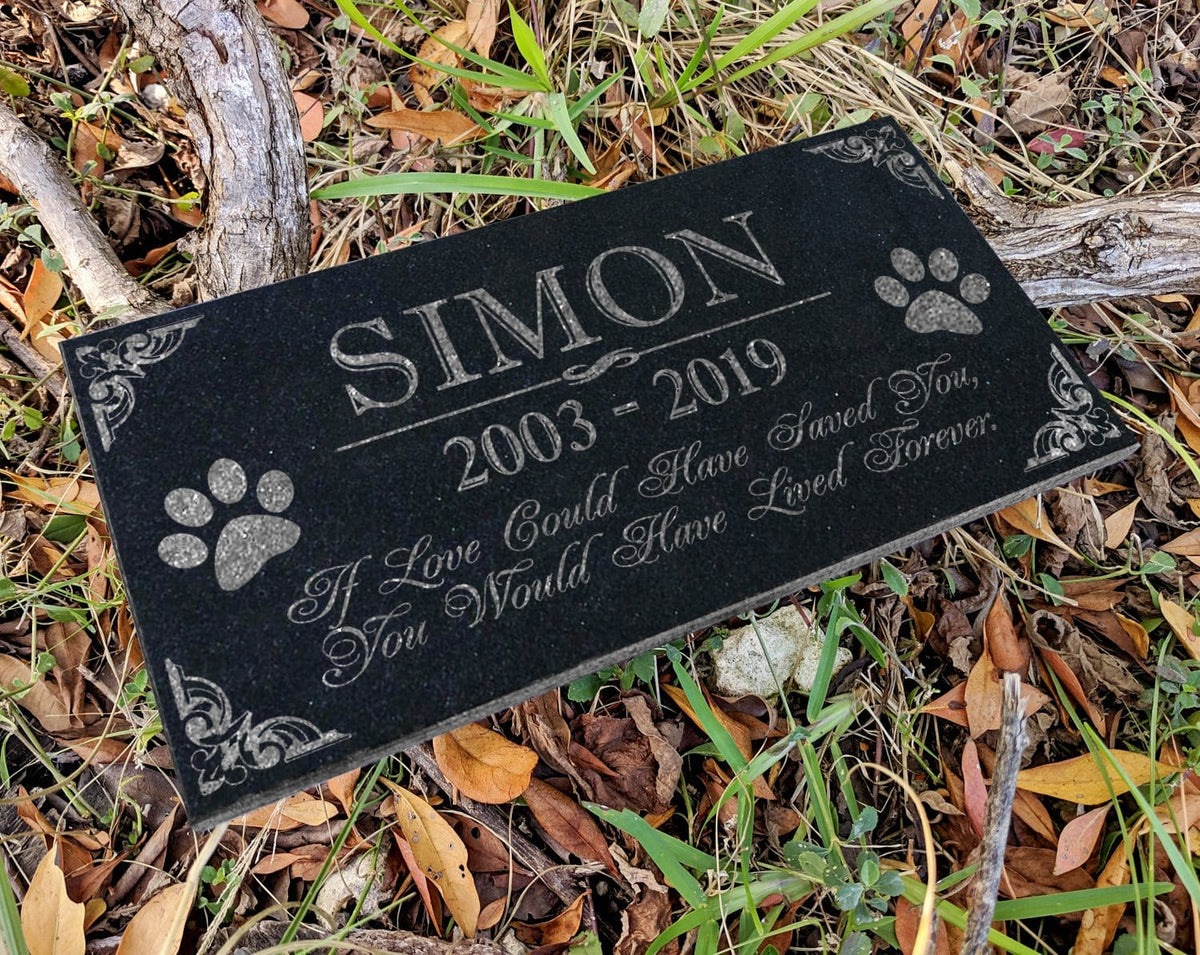 Custom Memorials Classic Paws Design for Cat or Dog | Memorial Marker