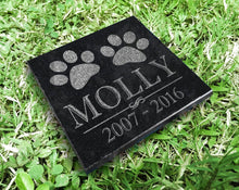 Custom Memorials Classic Paws for Dog or Cat | Granite Headstone Memorial Personalized Garden Stone