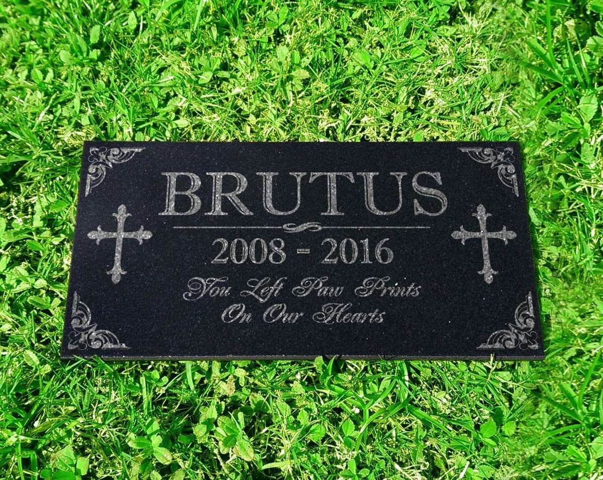 Custom Memorials Cross with Quote | Memorial Stone