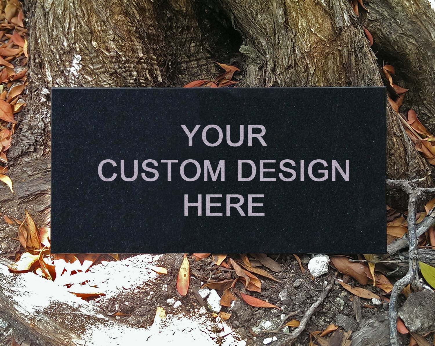 Custom Memorials Custom Memorial Plaque Stone 12 x 6 Absolute Granite