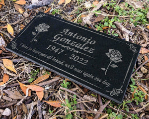Custom Memorials Custom Memorial Stone Rose Prayer Hands Christ Angel Jesus Personalized Garden Heart Angels God Indoor Outdoor Yard Grave Engraved Granite