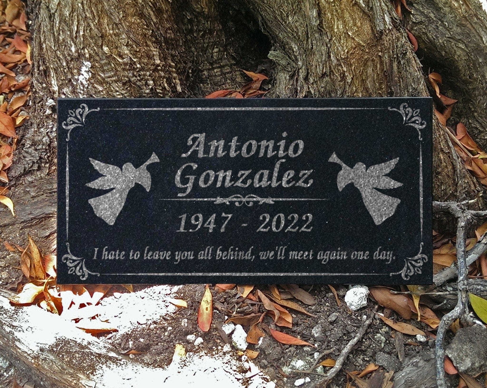 Custom Memorials Custom Memorial Stone Rose Prayer Hands Christ Angel Jesus Personalized Garden Heart Angels God Indoor Outdoor Yard Grave Engraved Granite