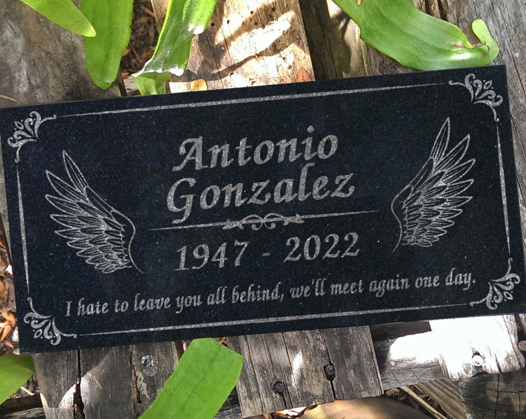 Custom Memorials Custom Memorial Stone Rose Prayer Hands Christ Angel Jesus Personalized Garden Heart Angels God Indoor Outdoor Yard Grave Engraved Granite