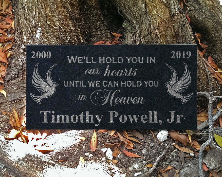 Memorial Stone | Hold You In Our Hearts Until We Can buying Hold You In Heaven | Sympathy gift | Memorial Garden Stone | Remembrance Tree Marker