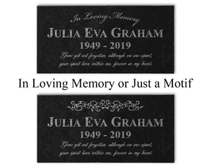 Custom Memorials Fancy Motif or In Loving Memory | Memorial Stone