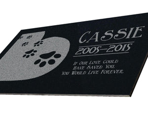 Custom Memorials Heart Paws Design for Dog or Cat | Grave Stone