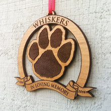Custom Memorials In Loving Memory Cat Dog Paw Print | Wood Ornament