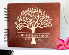 Custom Memorials Mahogany 8.5x7 / 80 Pages IVORY Blank Tree of Life | Funeral Guest Book