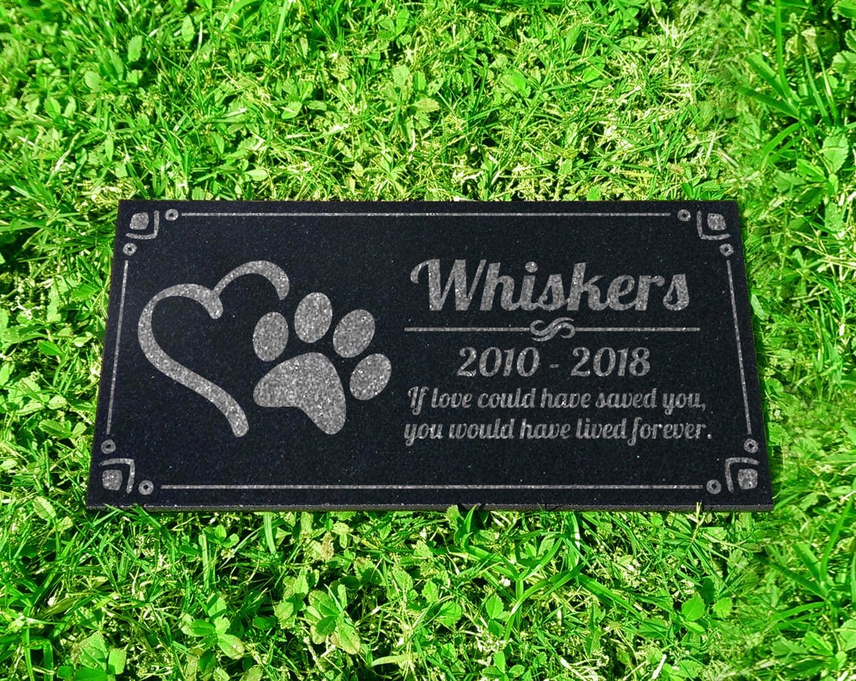 Custom Memorials Paw Heart | Memorial Stone
