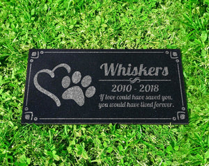 Custom Memorials Paw Heart | Memorial Stone
