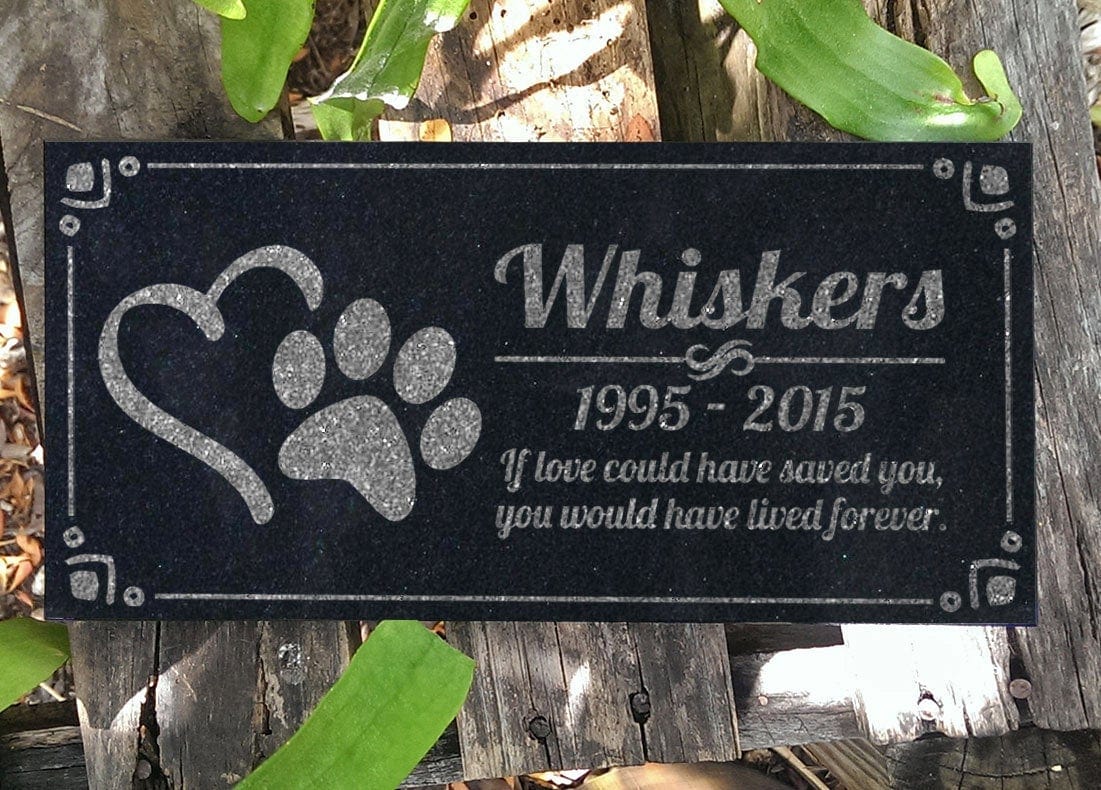 Custom Memorials Paw Heart | Memorial Stone