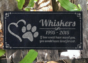 Custom Memorials Paw Heart | Memorial Stone