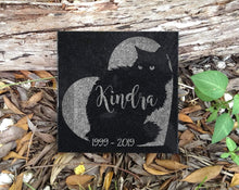 Custom Memorials Personalized Black Cat Memorial Stone Engraved Absolute Black Granite | Long Hair Cat