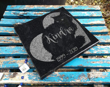 Custom Memorials Personalized Black Cat Memorial Stone Engraved Absolute Black Granite | Long Hair Cat