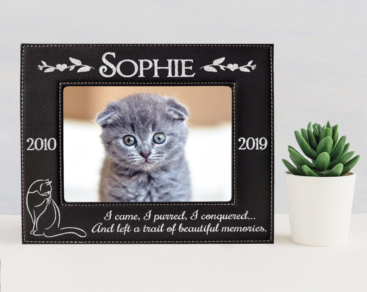 Custom Memorials Personalized Cat Pet Picture Frame Engraved Pet Loss Memorial Plaque In Loving Memory Cats Sympathy Mom Dad Sister Brother Thoughful Gift