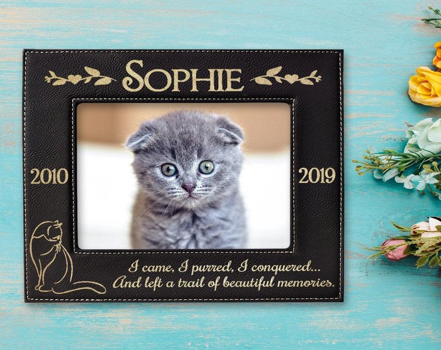 Personalized Cat Pet Picture Frame Engraved Pet Loss Memorial Plaque I Stocking Factory