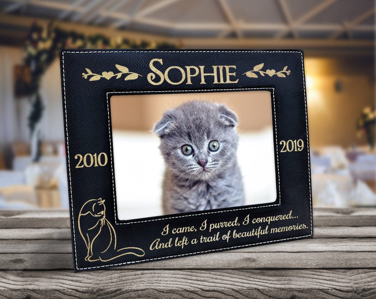 Custom Memorials Personalized Cat Pet Picture Frame Engraved Pet Loss Memorial Plaque In Loving Memory Cats Sympathy Mom Dad Sister Brother Thoughful Gift