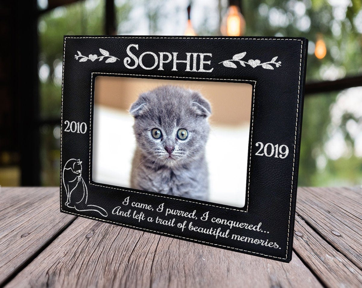 Custom Memorials Personalized Cat Pet Picture Frame Engraved Pet Loss Memorial Plaque In Loving Memory Cats Sympathy Mom Dad Sister Brother Thoughful Gift
