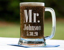 Custom Personalized Craft Beer Pub Bar Mug Stein Pint Glass for Father Brother Sister Mother Friend Roommate Wedding Groom Gift 16 Oz Mr Mrs