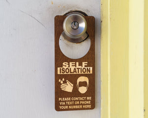 FOR MOM & GRANDMA Door Handle Hanger Safety Social Distancing Self Quarantine Isolation Face Mask Sign Precaution for Adults Kids Elderly Custom Made in U.S.A