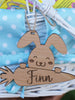 EASTER Easter Basket Tags / Personalized with Your Name / Bunny Rabbit Design / Pastel Wood Tag Ornament / Gift for Boy Girl or Kids