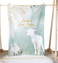 EASTER First Easter Baby Gift Girl Boy Personalized Baby Blanket Custom Cross Christian Lamb Bunny Blanket Personalized Religious Baby Gift