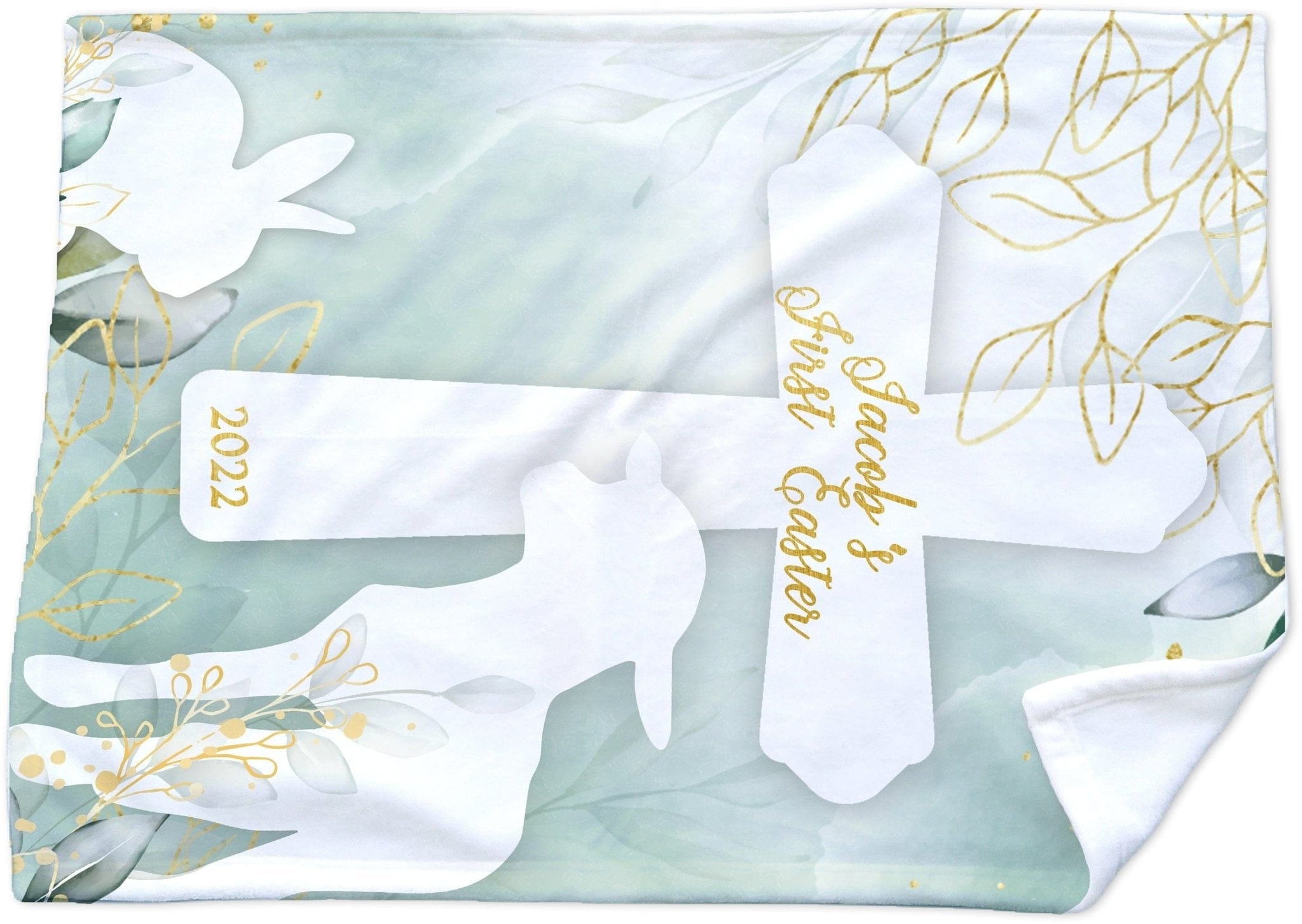 EASTER First Easter Baby Gift Girl Boy Personalized Baby Blanket Custom Cross Christian Lamb Bunny Blanket Personalized Religious Baby Gift