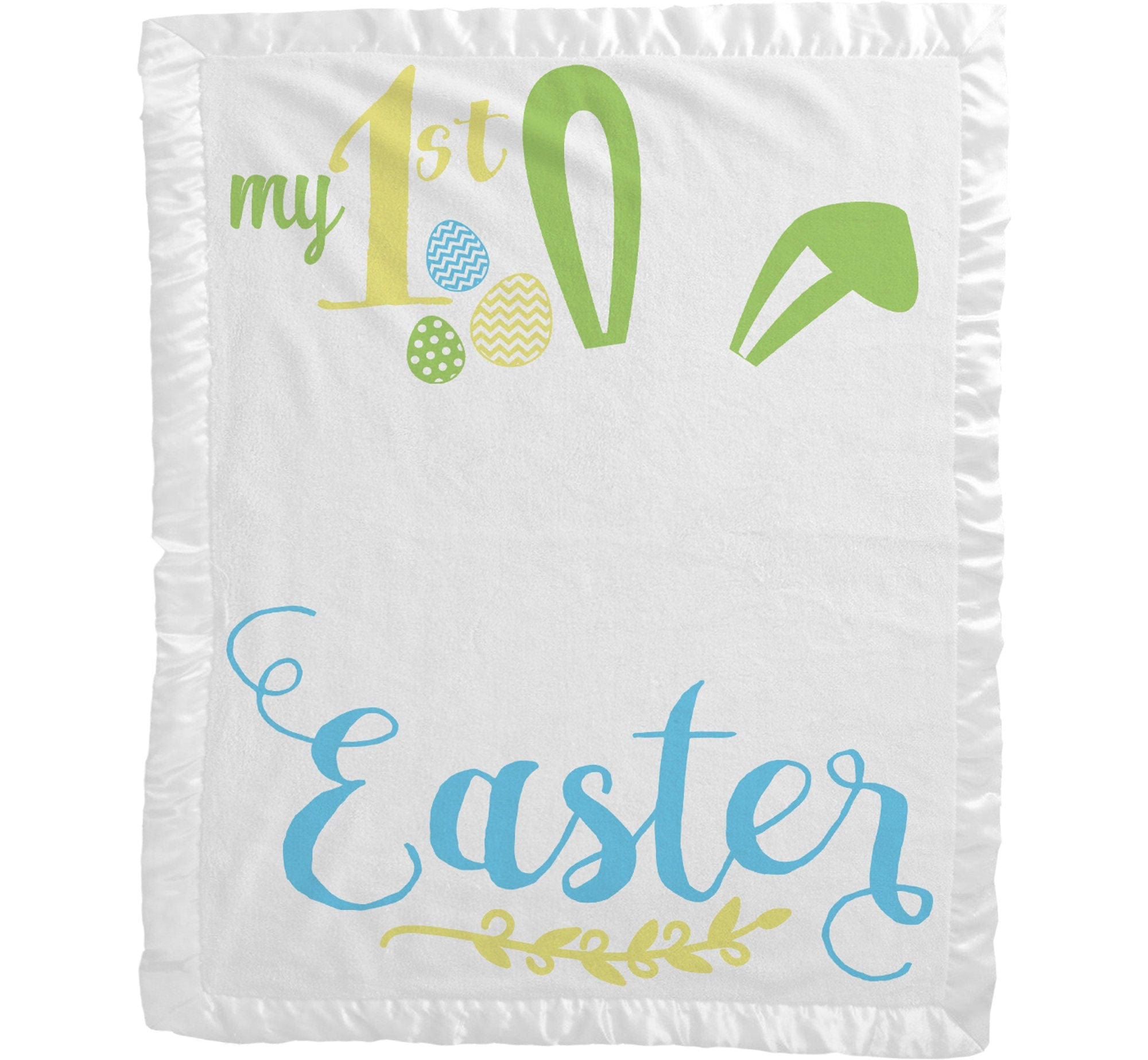 EASTER My First Easter Baby Gifts Girl Boy Personalized Baby Blanket | Cute Bunny Ears Photo Prop Blanket Pink Blue White