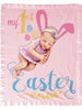 EASTER My First Easter Baby Gifts Girl Boy Personalized Baby Blanket | Cute Bunny Ears Photo Prop Blanket Pink Blue White