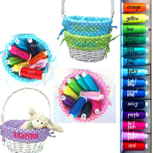 EASTER Personalized Easter Basket -Easter Baskets Folding Handle Polkadot Easter Basket Liner Blue Green Purple Pink For Boys Girls White Yellow