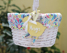 EASTER Personalized Easter Basket Easter Baskets Folding Handle White Wicker Easter Basket Blue Green Purple Pink For Boys Girls White Yellow