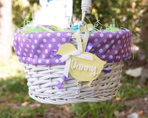 EASTER Personalized Easter Basket Name Tag for Kids Boys Girls Wooden Bunny First Easter Gift Tag Rabbit or Chick Decor Custom Laser Cut Ornament