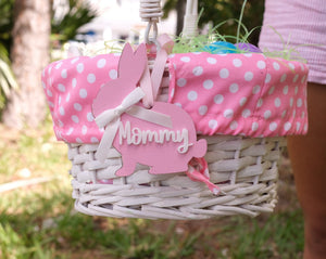 EASTER Personalized Easter Basket Name Tag for Kids Boys Girls Wooden Bunny First Easter Gift Tag Rabbit or Chick Decor Custom Laser Cut Ornament