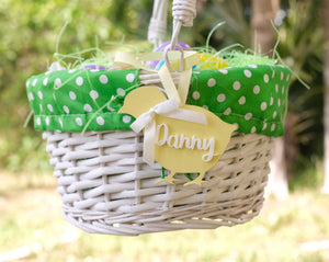EASTER Personalized Easter Basket Name Tag for Kids Boys Girls Wooden Bunny First Easter Gift Tag Rabbit or Chick Decor Custom Laser Cut Ornament