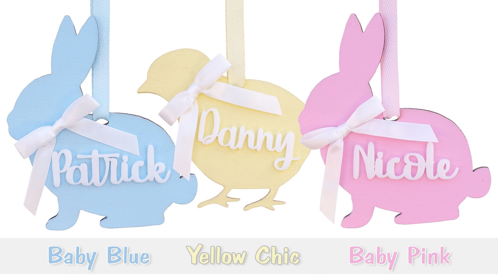 EASTER Personalized Easter Basket Name Tag for Kids Boys Girls Wooden Bunny First Easter Gift Tag Rabbit or Chick Decor Custom Laser Cut Ornament