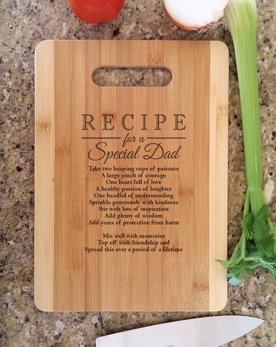 Custom Cutting Boards Father DAD Gifts Personalized Recipe for a Special Dad Custom Cutting Board Personalized Christmas Gift for Daddy Father Papa from son kids