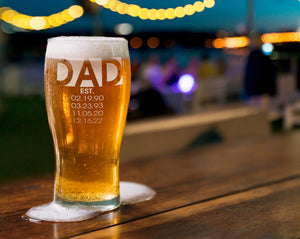 First Father's Day Beer Lager Best Dad Mug New Daddy to Be Kids Birthdates Daddy Grandpa Birthday Gift Idea Engraved Men Husband Drinkware - Stocking Factory