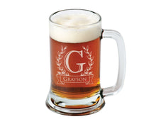 FOR DAD & GRANDPA 16 Oz Monogram Gift for Dad Fathers Day Beer Mug Engraved Father's Personalized Stein Etched Gift for Father Grandpa