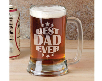 FOR DAD & GRANDPA American Daddy Best Dad Ever 16 Oz Beer Stein First Fathers Day Gifts for Papa, Paw Paw, Grandpa, Husband Beer Glass Gift from Kids Wife