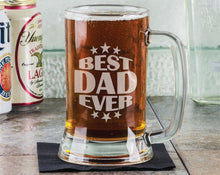 FOR DAD & GRANDPA American Daddy Best Dad Ever 16 Oz Beer Stein First Fathers Day Gifts for Papa, Paw Paw, Grandpa, Husband Beer Glass Gift from Kids Wife