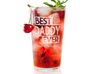 FOR DAD & GRANDPA Best Dad Ever Custom Engraved Pub Glass with Your Personal Message Kids Father's Day Gift from Son Daughter Baby First Daddy from Wife Mug