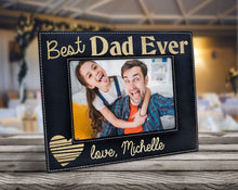 FOR DAD & GRANDPA Best Dad Ever Personalized Photo Frame Father Grandpa Papa Pop Fathers Day Birthday Baby Shower New Daddy from Son Daughter Picture Gifts