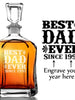 FOR DAD & GRANDPA Best Dad Ever Since Decanter Fathers Day Gift Idea for Papa Daddy Grandpa Birthday Christmas Present New Dad Father in Law from Son Daughter
